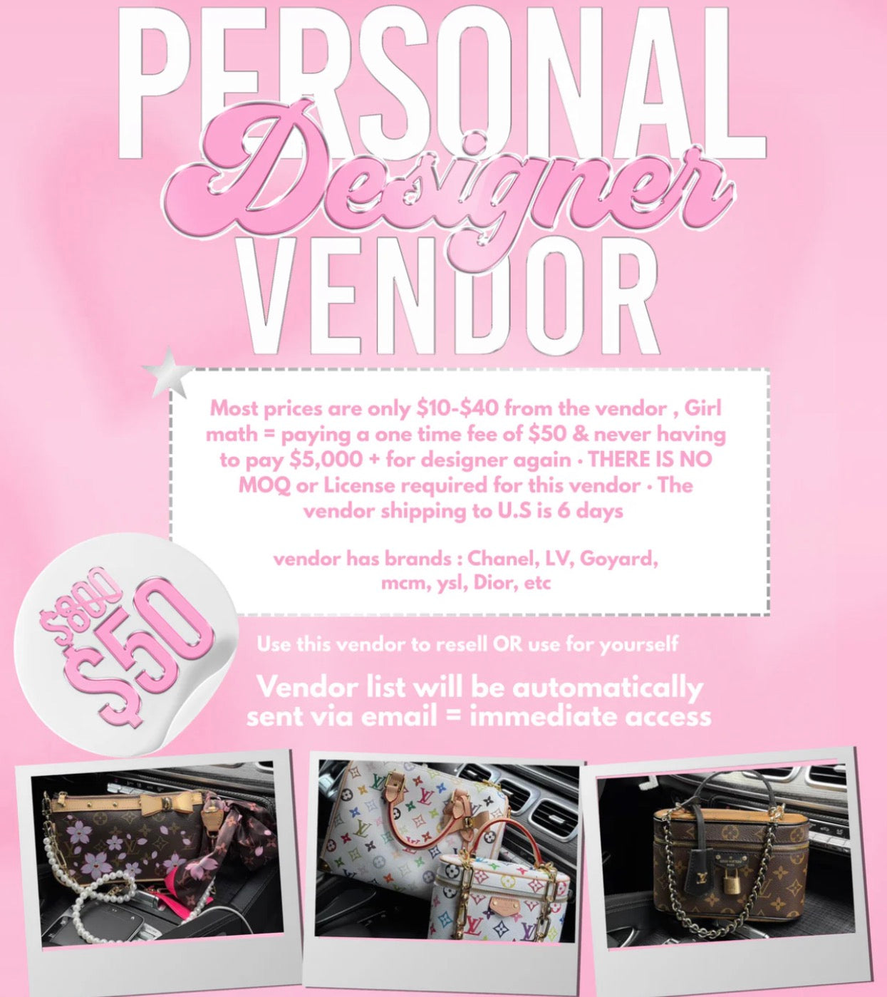 Personal Desinger Vendor (BEST SELLING VENDOR)